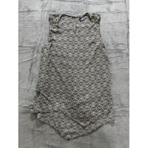 Rafaella Geometric Sleeveless Blouse Womens L Black White Career Tank Top